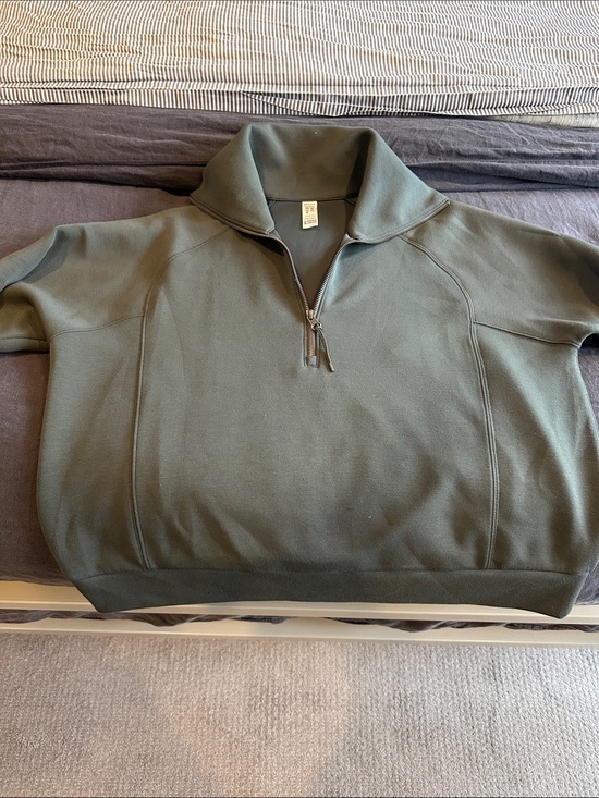 SPANX Tops - SPANX Air Essentials Olive Green Half-Zip Sweatshirt Hoodie